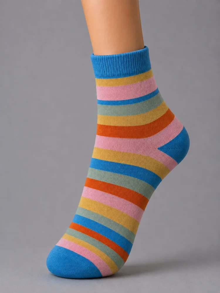 The Festival Stripe sock in Rainbow Multi-Stripe